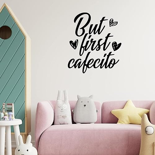 Miniatura 2 de Calcomanías de vinilo con cita de pared pero el primer cafecito motivacionales refranes inspiradores para decoración de pared del hogar escuela