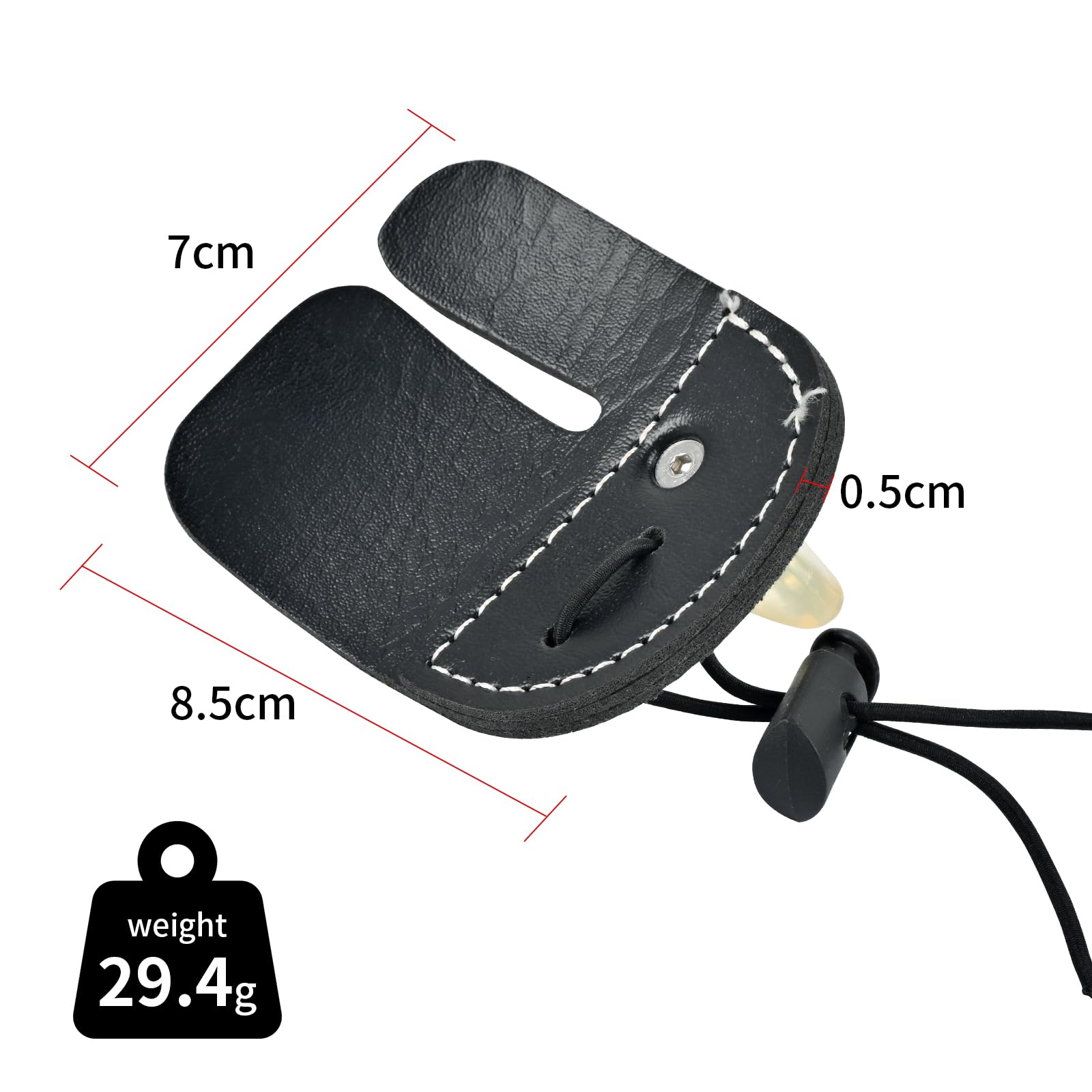 SPG Leather Archery Finger Tab - 2 Pack Recurve Bow Finger Tab Bow Tabs Double Layer Traditional Archery Shooting Tab Finger Grips Right Hand for Recurve Bow Shooting Accessories (Black)