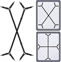 Siaomo Bed Sheet Holder Straps - Adjustable Clips Fasteners, 2-Pack Black - Keep Sheets Tight on Any Bed, 4.5/5 (26K+ Reviews)