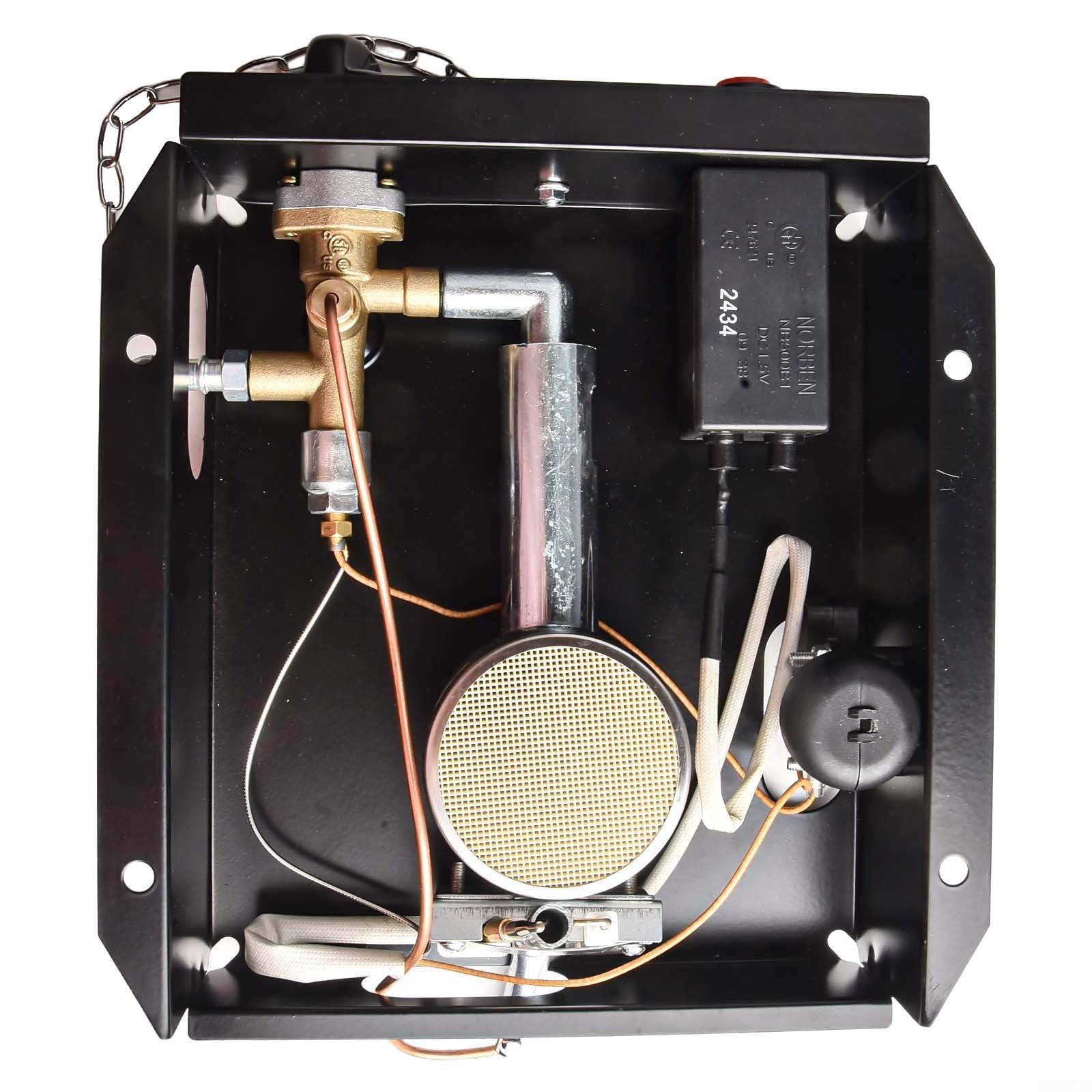 HpLive 47000 BTU Terrassenheizer Brennermodul Ersatz mit Regler Montagesatz für 4-seitigen Glasröhren-Terrassenheizer，quadratische Glasröhren-Terrassenheizung(B)