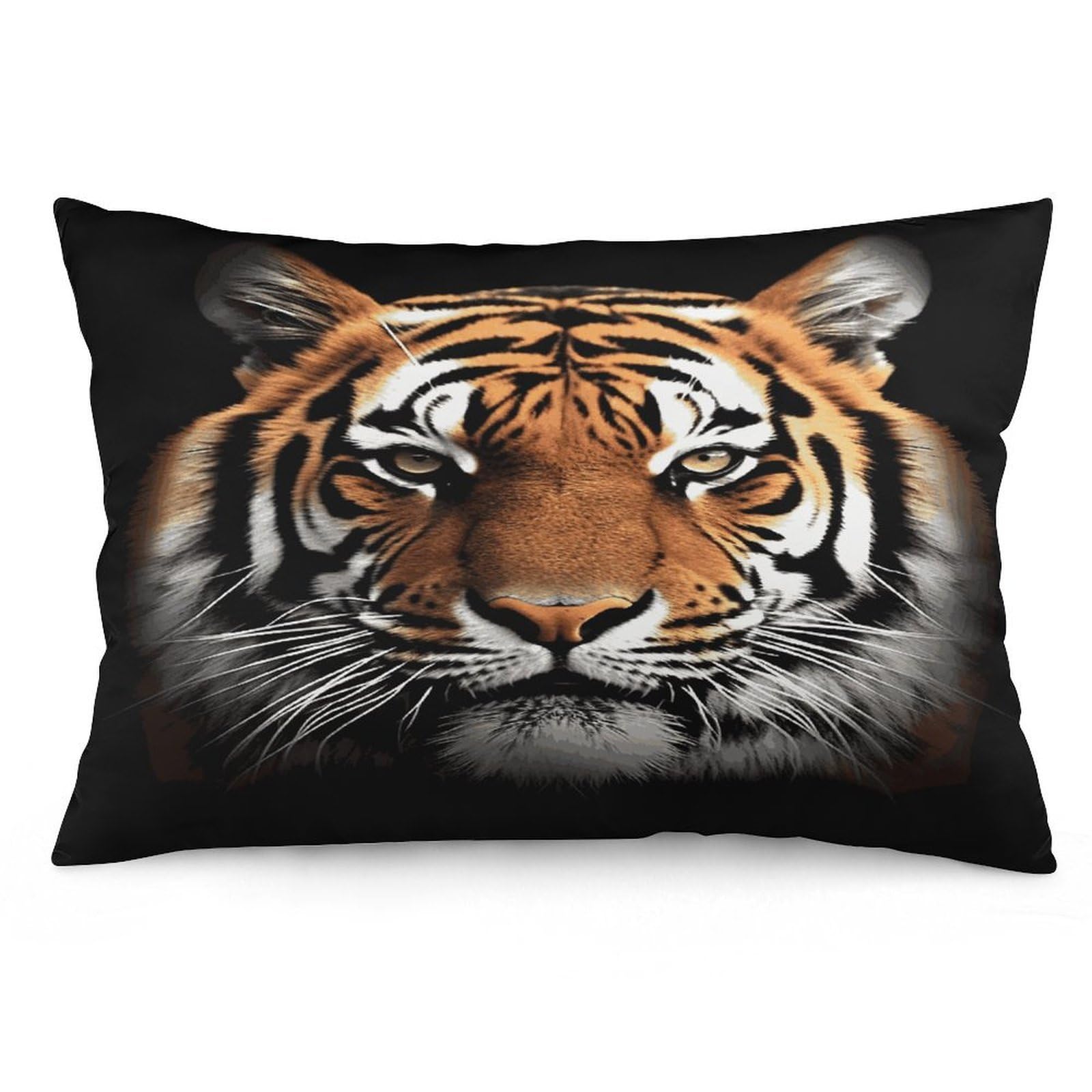 Tiger Face Throw Pillow Covers with Silent Zipper Polyester Pillow Protectors Removable Pillow Cases Soft Pillowcase Cozy Pillow Sham Cushion Cover for Sofa Car Bed 12 "x20