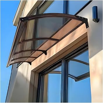Door Canopy Awning,Window Garden Front Door Canopy,Curved Outside Window Door Canopy Transparent Waterproof Polycarbonate Cover Patio Porch Shade Awning Shelter65x80cm/25.6x32in