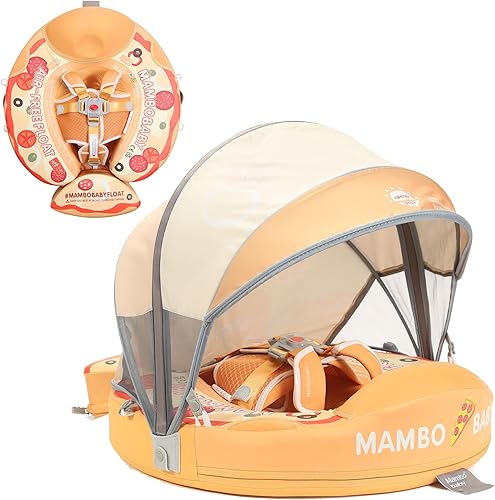 Mambobaby Flotador con dosel flotador de natación para bebé, flotadores de piscina para bebé, no inflables, para natación, seguridad, natación,