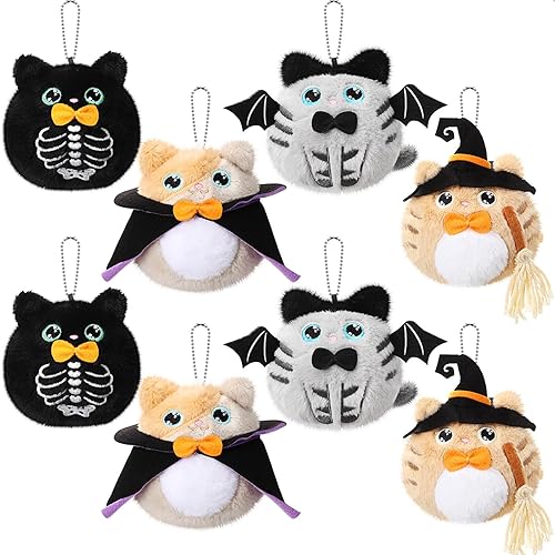 Soulchen 8 Pcs Halloween Stuffed Animal 4 Inch Plush Cat