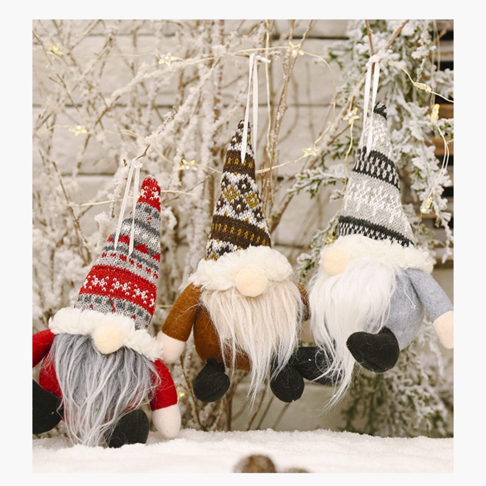 Miioto Gnomi Natalizi, Elfo Senza Volto Altezza, 30cm Gnomi di Natale, Nani Natalizi Decorazioni Natalizie per Interni Regali di Natale, 2 Pezzi (a