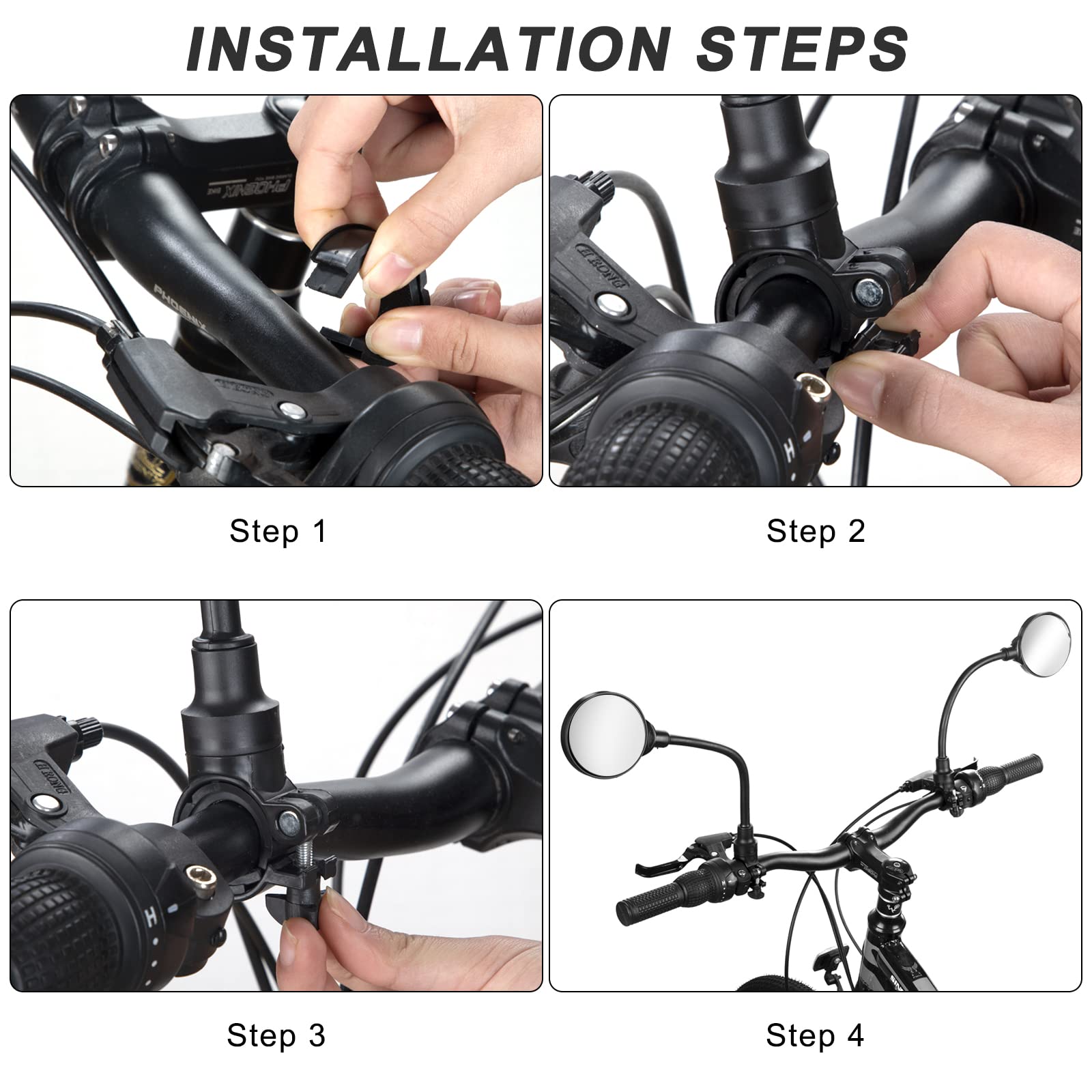 Specchietto Retrovisore 360° Regolabile Per Bici, Monopattini E Moto - Diametro 8cm, Montaggio Senza Attrezzi - Foto 5