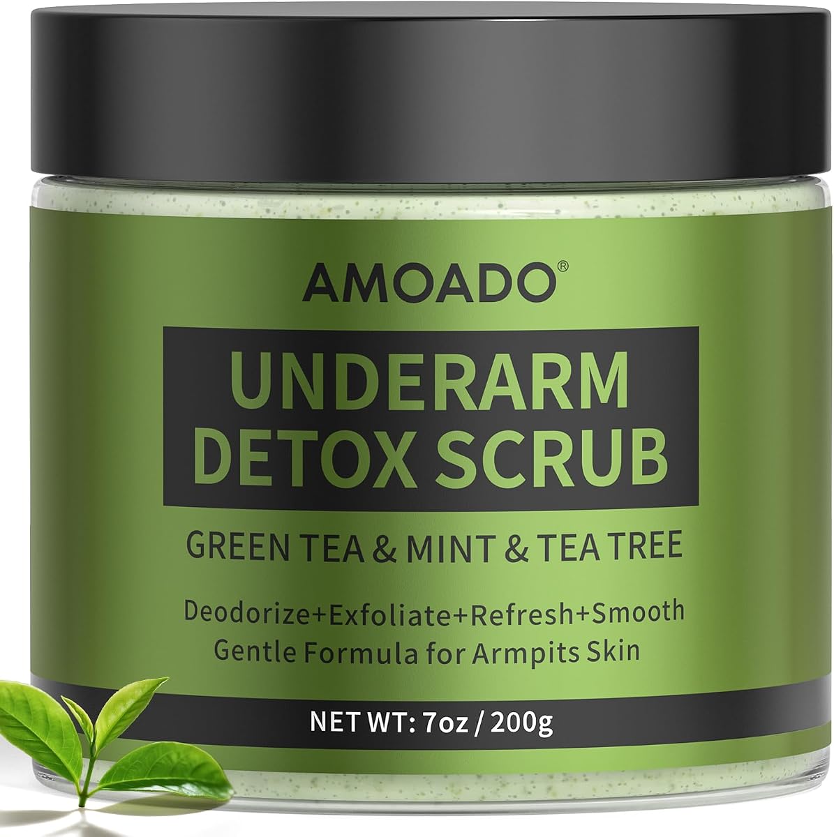 Armpit Detox Scrub with Green Tea, Gentle Underarm Detoxifying Scrub for Odor Control, Underarm Detox Exfoliating Body Scrub for Women & Men, Deodorant Scrub Freshen Skin