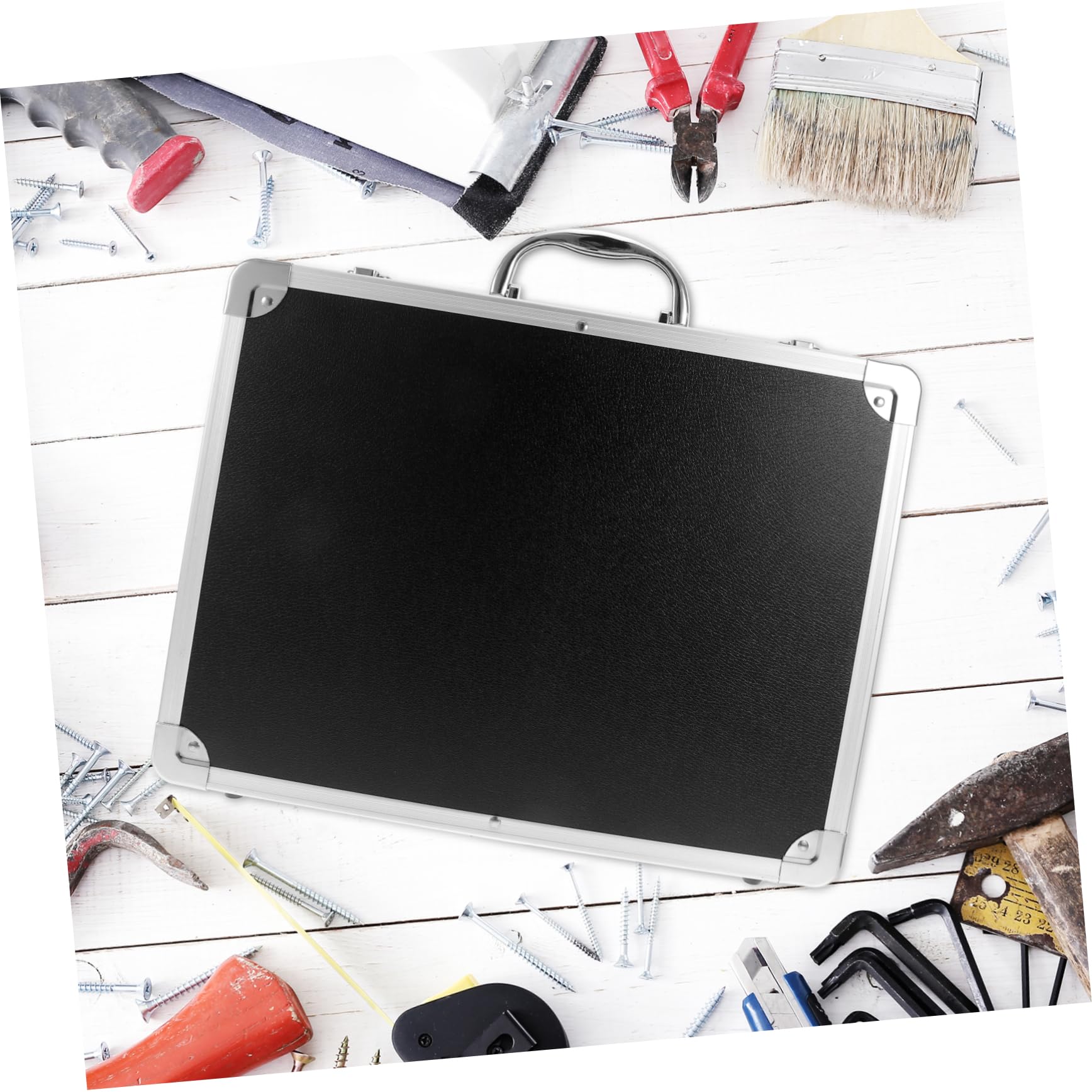 Tool Box in Lega di Alluminio Nera, Portatile e Antiurto | Interni in Foam, Set da 1 Pezzo, Divisori Multipli, per Attrezzi e Strumenti