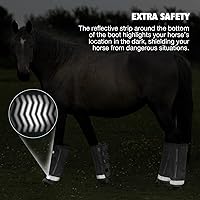 Vista 5 de Harrison Howard Botas de caballo sueltas con protección UV, leggings de malla fina duraderos con tiras reflectantes (juego de 4)