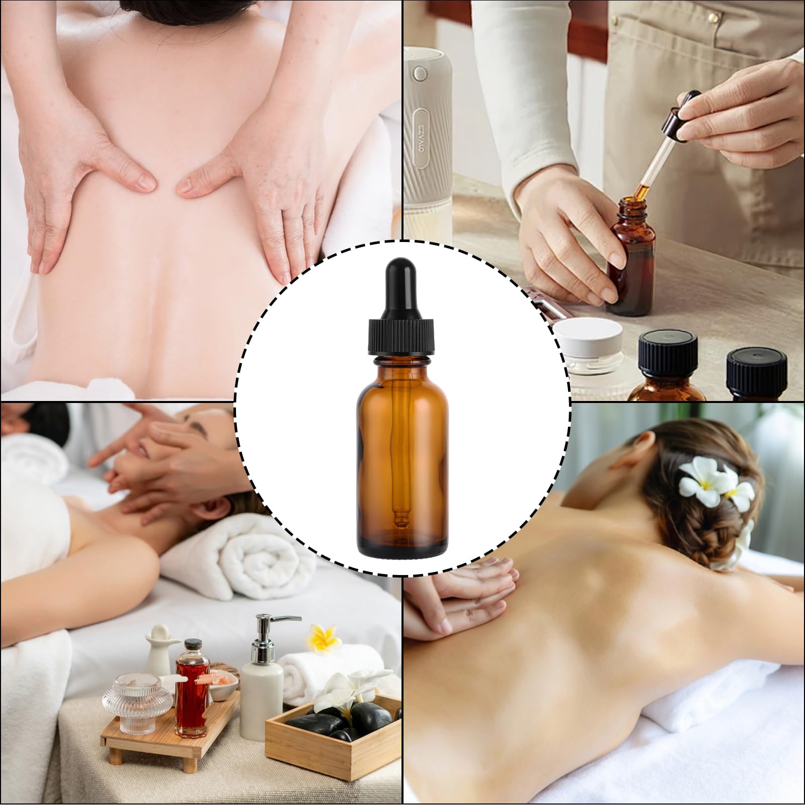 Frasco Cuentagotas Cristal 30 ml Ámbar para Aceites Esenciales, Perfume, Laboratorio