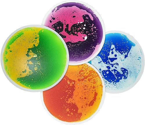 Miniatura 2 de Art3d 4 azulejos redondos sensoriales para niños, niños pequeños y niños, tapete de actividad sensorial líquida colorida para juego activo y