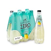 San Benedetto, Bibita Analcolica Gassata al Limone Zero, 6×750 ml, Senza Zuccheri Aggiunti e Senza Calorie, Rinfrescante e Leggera