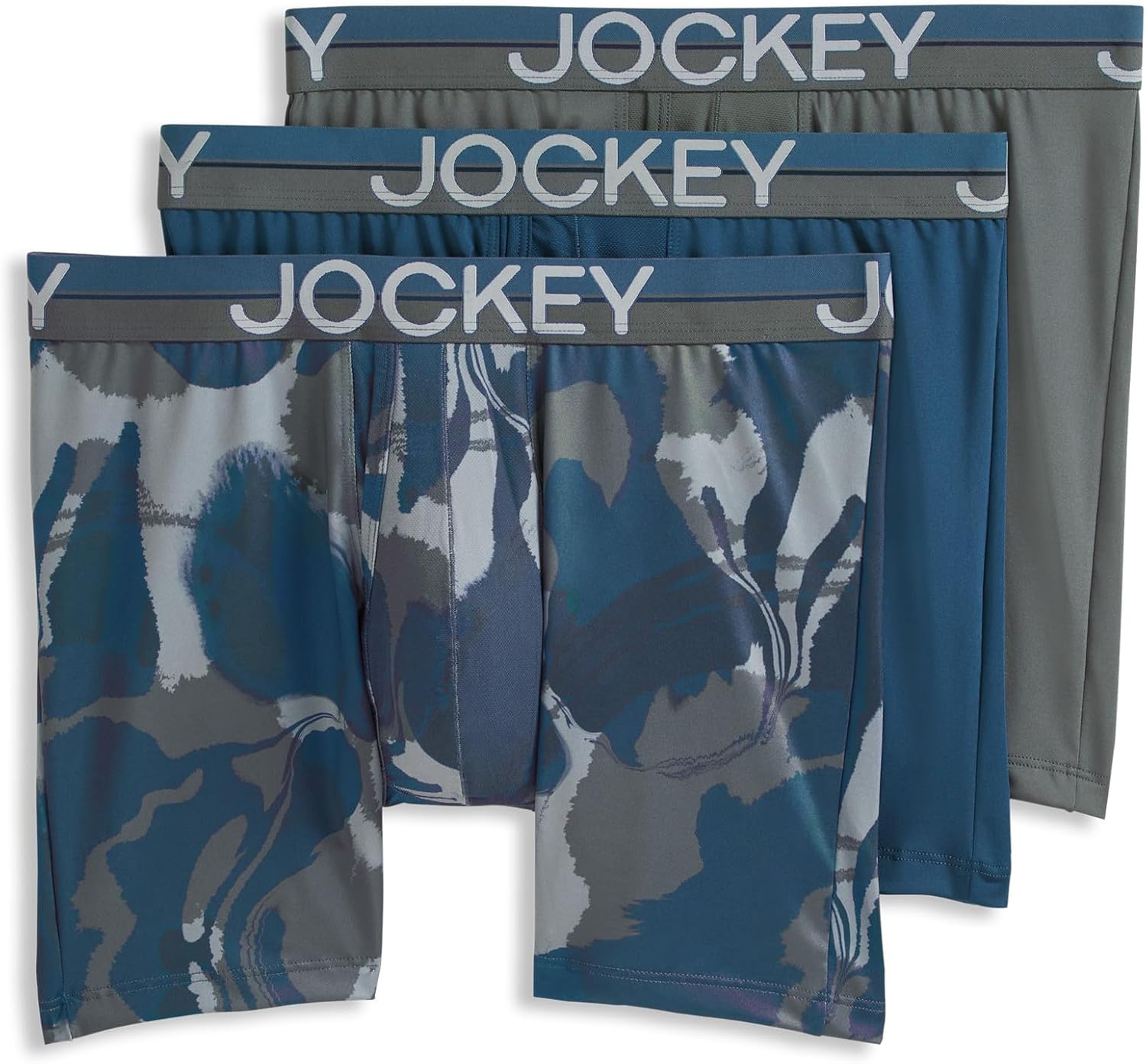 Jockey Men's Underwear Infinite Cool Microfiber Stretch 6" Boxer Brief - 3 Pack