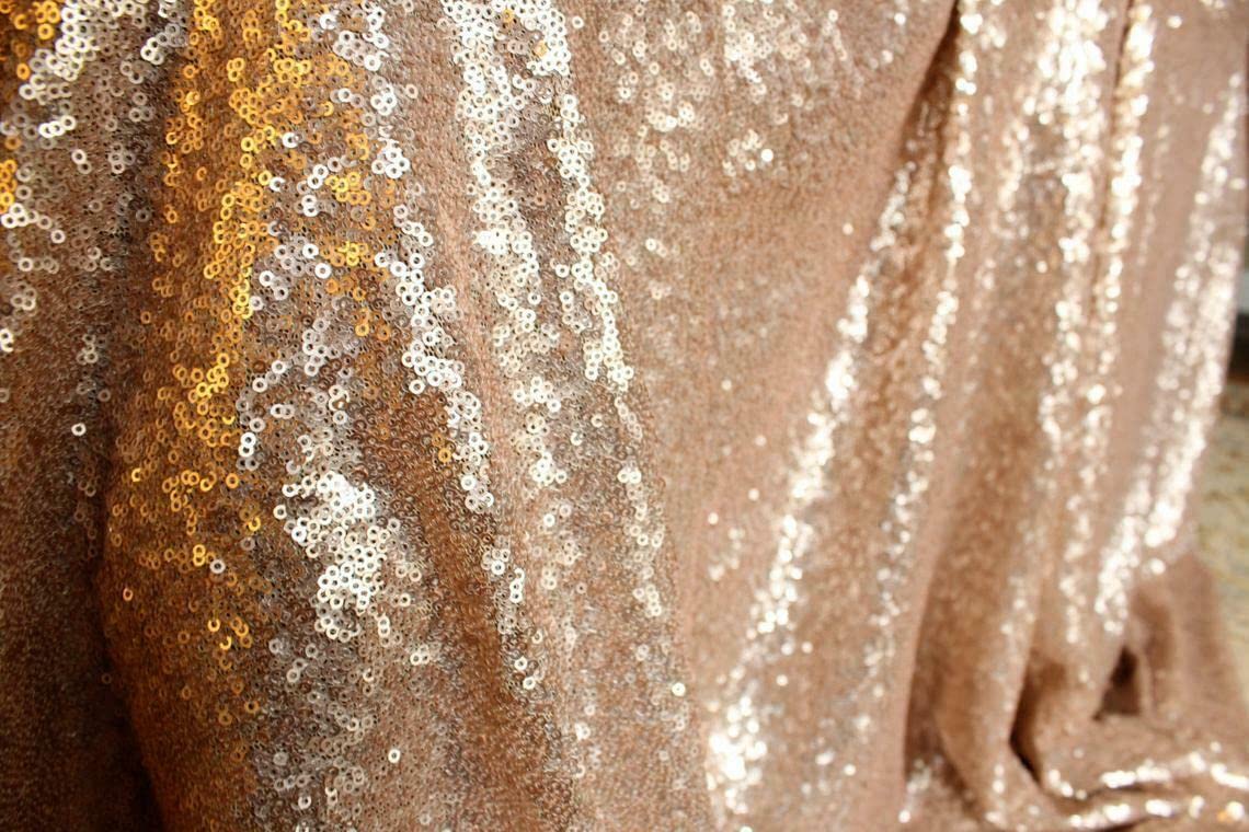 Lushfabric Champagne 3Mm Sequins Fabric 2 Way Stretch Fish Scales Multicoloured Material For Carnival Crafts - 130Cm Wide (1 Metre, )