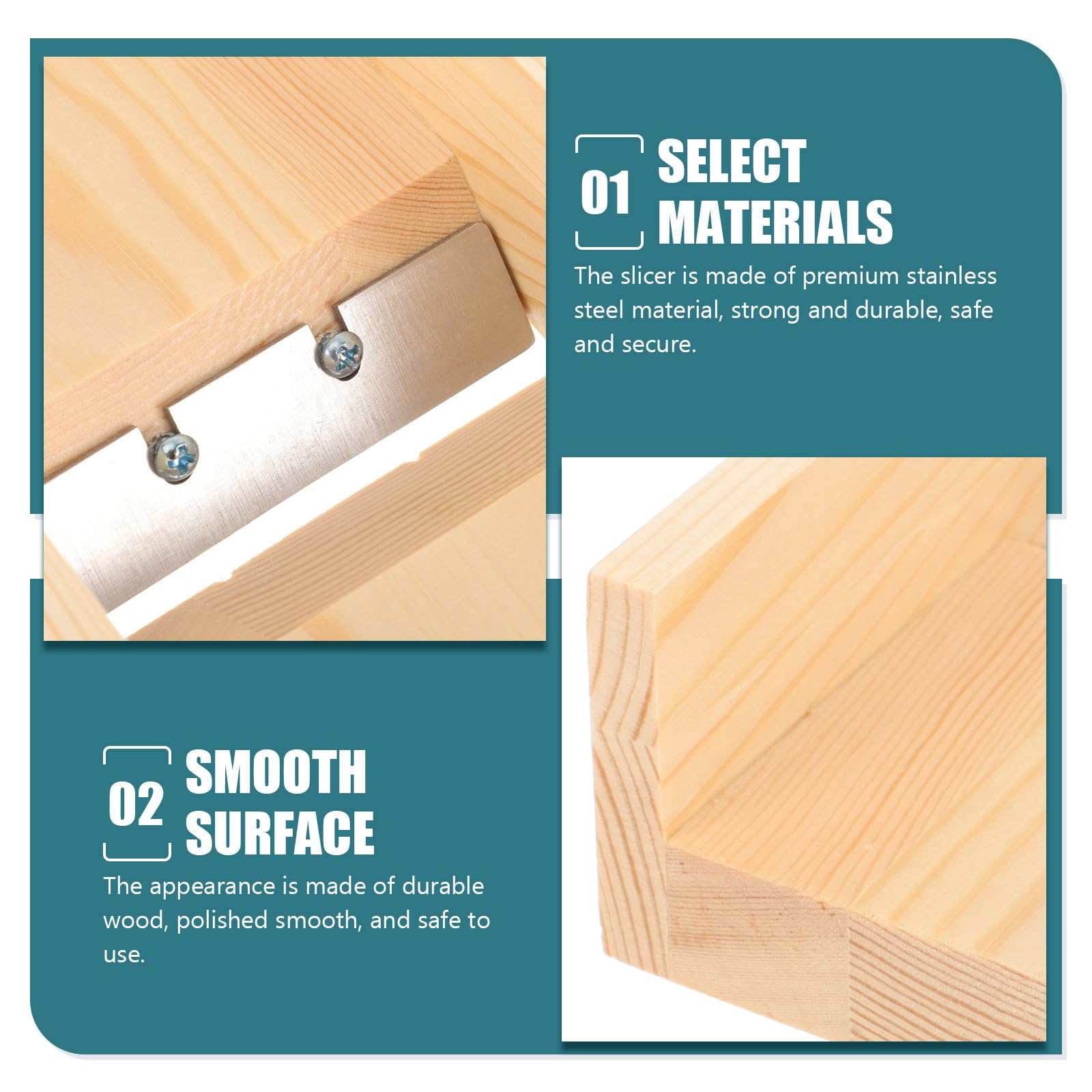 Affettatrice per Formaggio in Acciaio Inox e Legno Beige, Facile da Usare e Pulire, per Burro e Sapone in Uso Domestico e Professionale