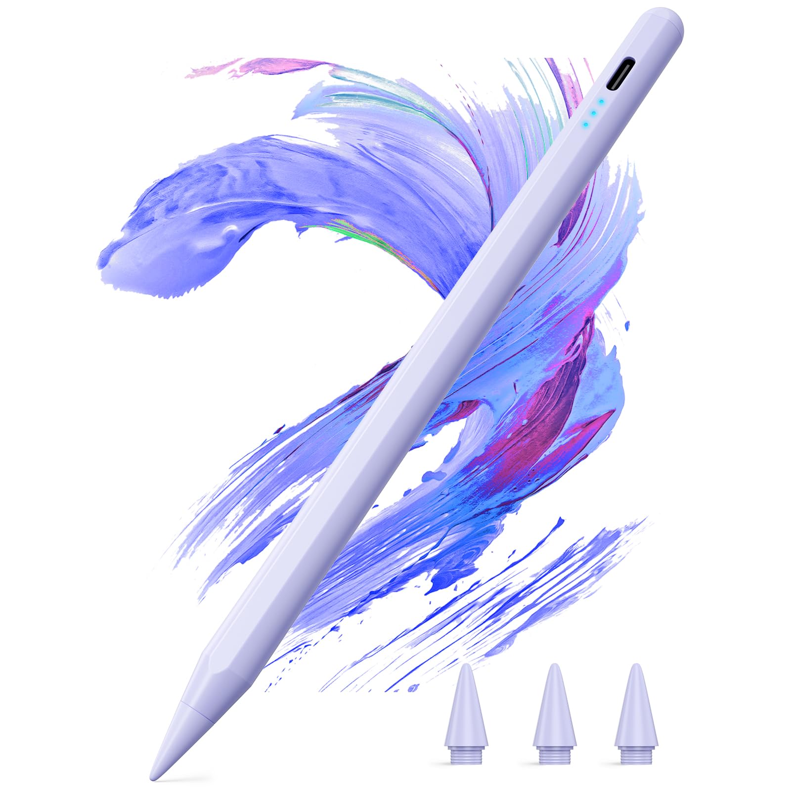 Kingone Stift für Apple iPad 2018-2026, 2X Schnellladung, kompatibel mit iPad 6~11th,Pro 11"/12.9"/13",Air 3~5th,Air 11"/13",Mini 7/6/5th, mit Magnetischer Haftung, Palm Rejection & Neigung, Blau.