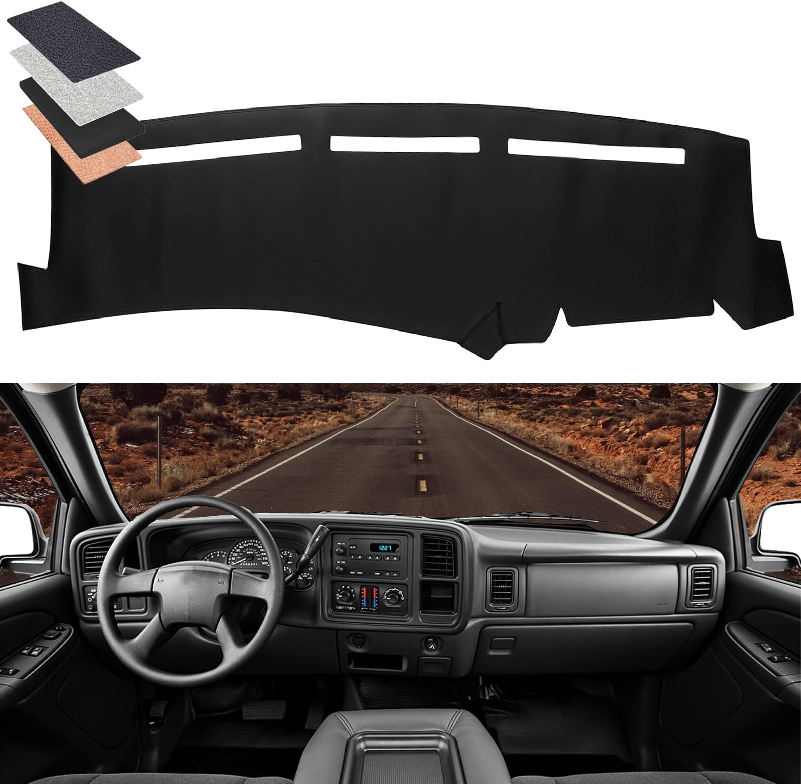 HanLanKa Dashboard Cover For Chevrolet Silverado 1500 2500 3500 1999-2006 Avalanche Chevy Tahoe Suburban GMC Sierra Yukon Dash Cover Mat(Premium Carpet, Beige) In | Whizz Floor Mats