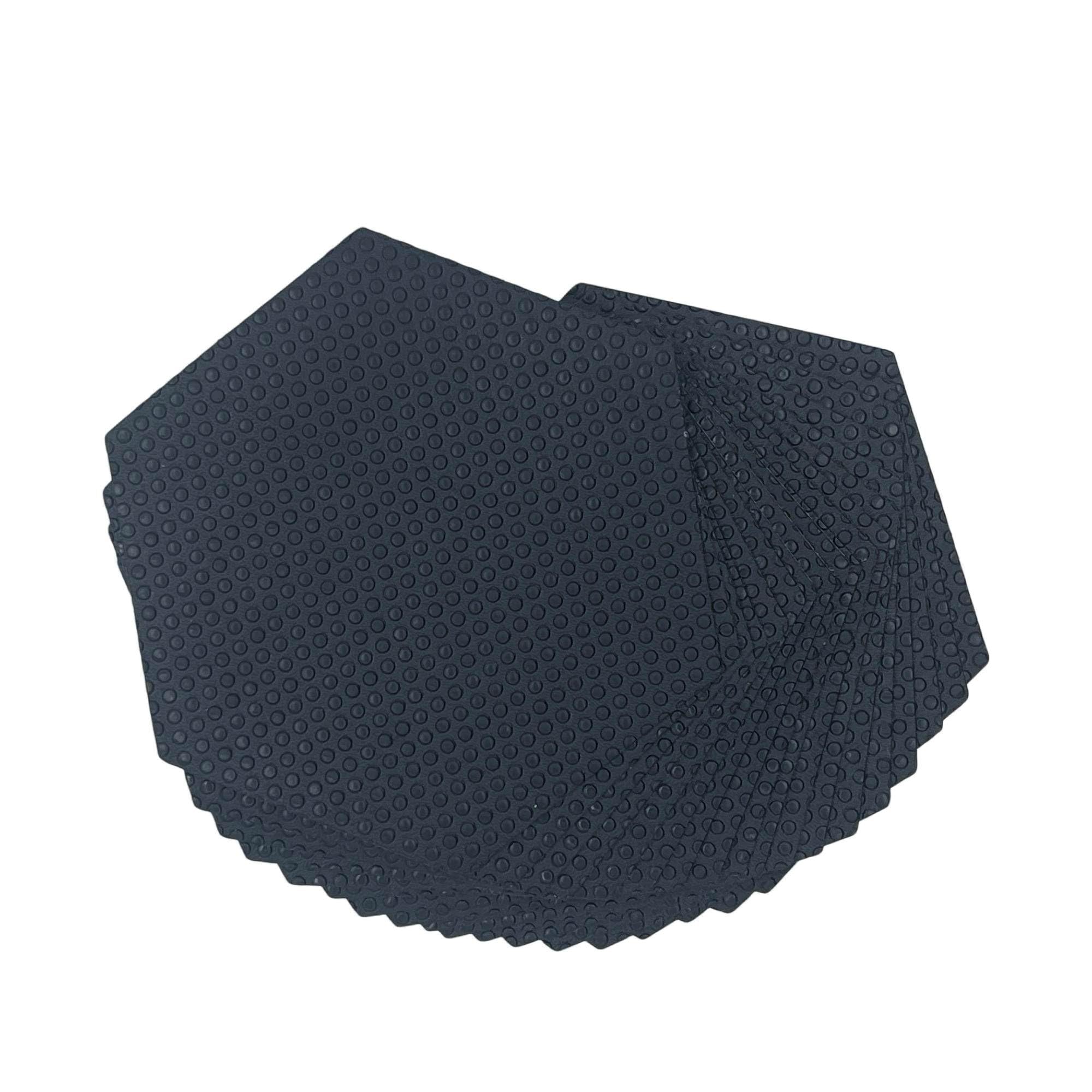 Lonnngg Hexagonal Clear Surf Traction Pad Semi Clear Deck Pad for Surfboard (Black-A)