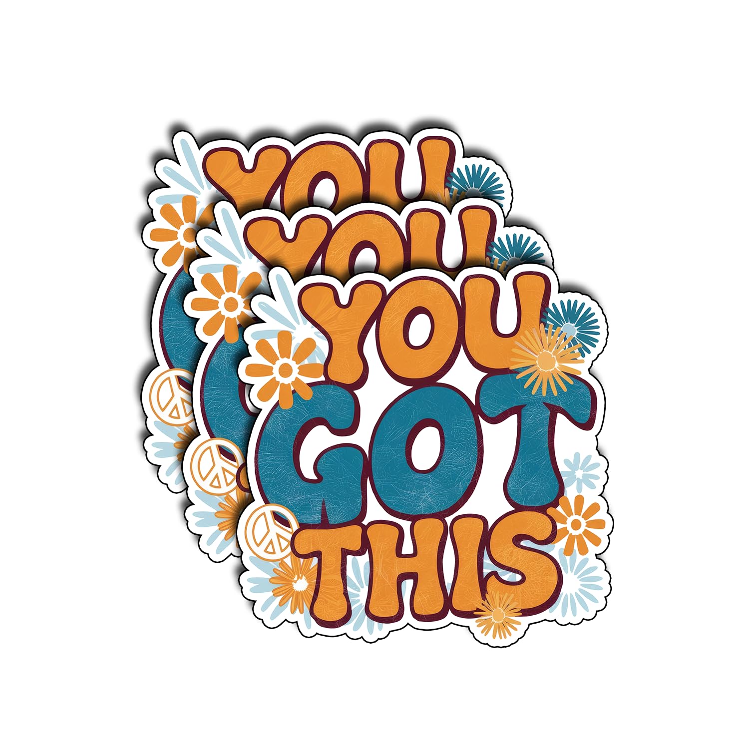(3Pcs) You Got This Motivational Sticker - Inspirational Vinyl Decal for Water Bottles, Laptops, Journals - Uplifting Waterproof Sticker, Positive Encouragement Gifts Christmas Thanksgiving 3 Inch