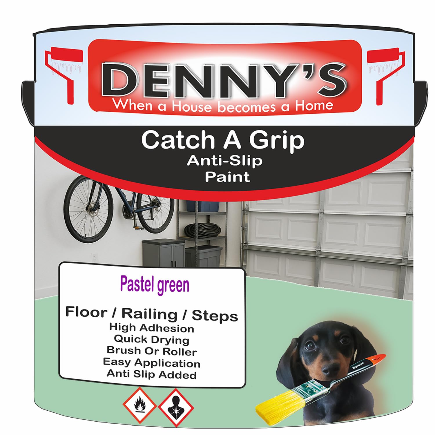 SCOOBYS PAINTS BACK IN THE MIX Catch A Grip Anti Slip Floor Paint – Non Slip Coating for Steps, Railings & Garages – 170 Colours, High Adhesion, Quick Dry, Multiple Sizes (Pastel green, 5 Litre Tin)