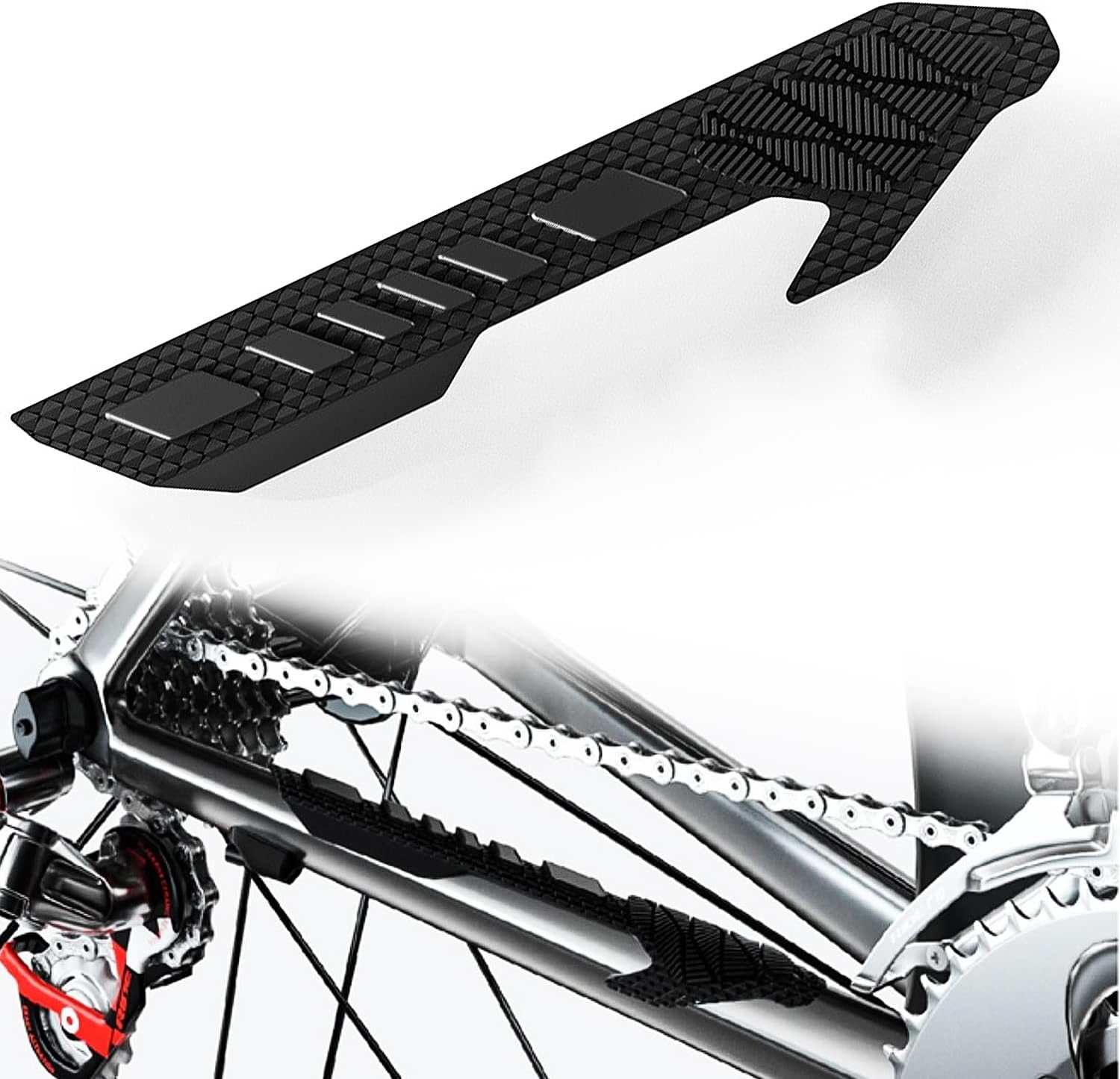 Chainstay Protector, Silicone MTB Bike Chain Guard Protector Bicycle Frame Protection Wrap for Mountain Bike Road Bicycle Frame