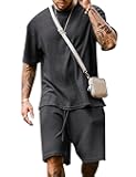 Babioboa Men's Short Sleeve Tracksuit Summer T Shirt & Shorts set 2 Pockets Oversize Two Piece Casual Daily Duty-off