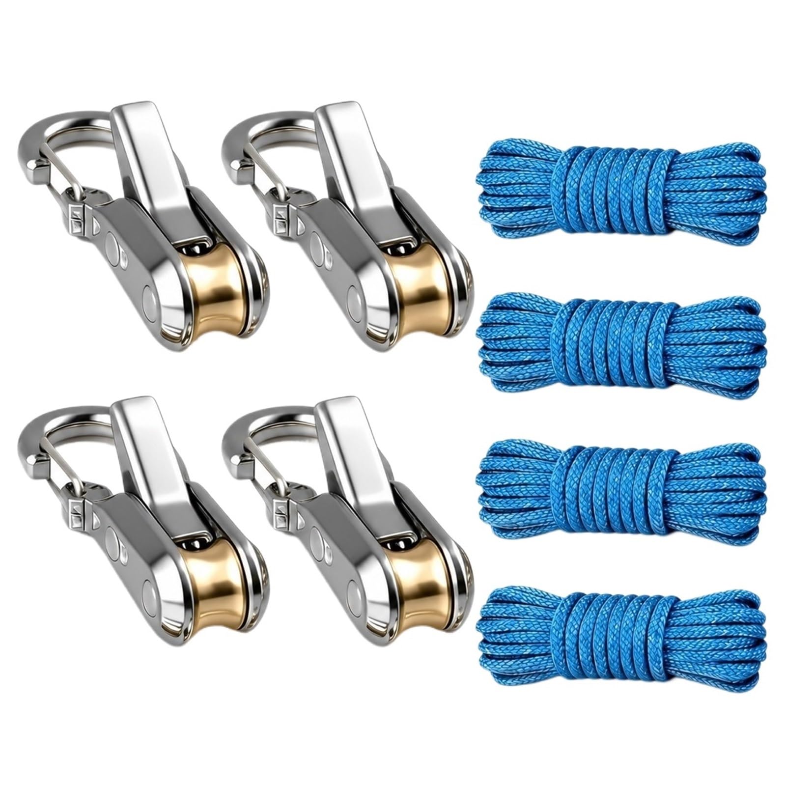 Rope Tightener Roller Tensioner, Heavy Duty Adjustable Buckle for Camping Tent, Canopy, Boating, Kayak, Tarp, Clothe for Camping, Boat(4pcs)