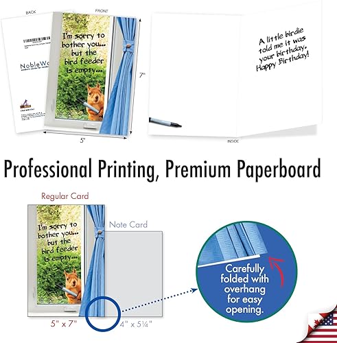 Miniatura 3 de NobleWorks Paquete de 3 divertidas tarjetas de felicitación de cumpleaños con sobres (1 diseño, 3 cada uno) comedero vacío para pájaros C2561BDG-C3x1