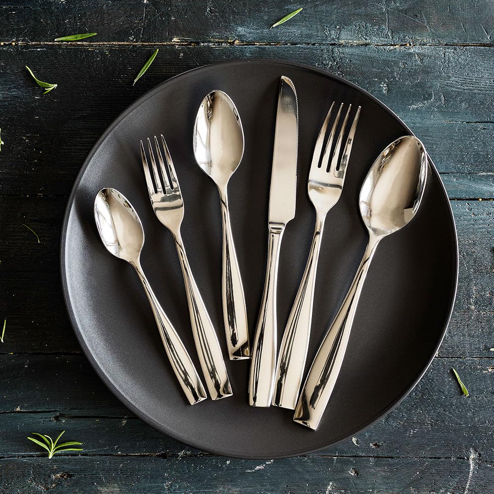 BRA Parma | Set 75 pezzi posate, acciaio inossidabile 18/10, finitura lucida brillante, adatte alla lavastoviglie, spessore 3,5 mm, con coltello bistecca