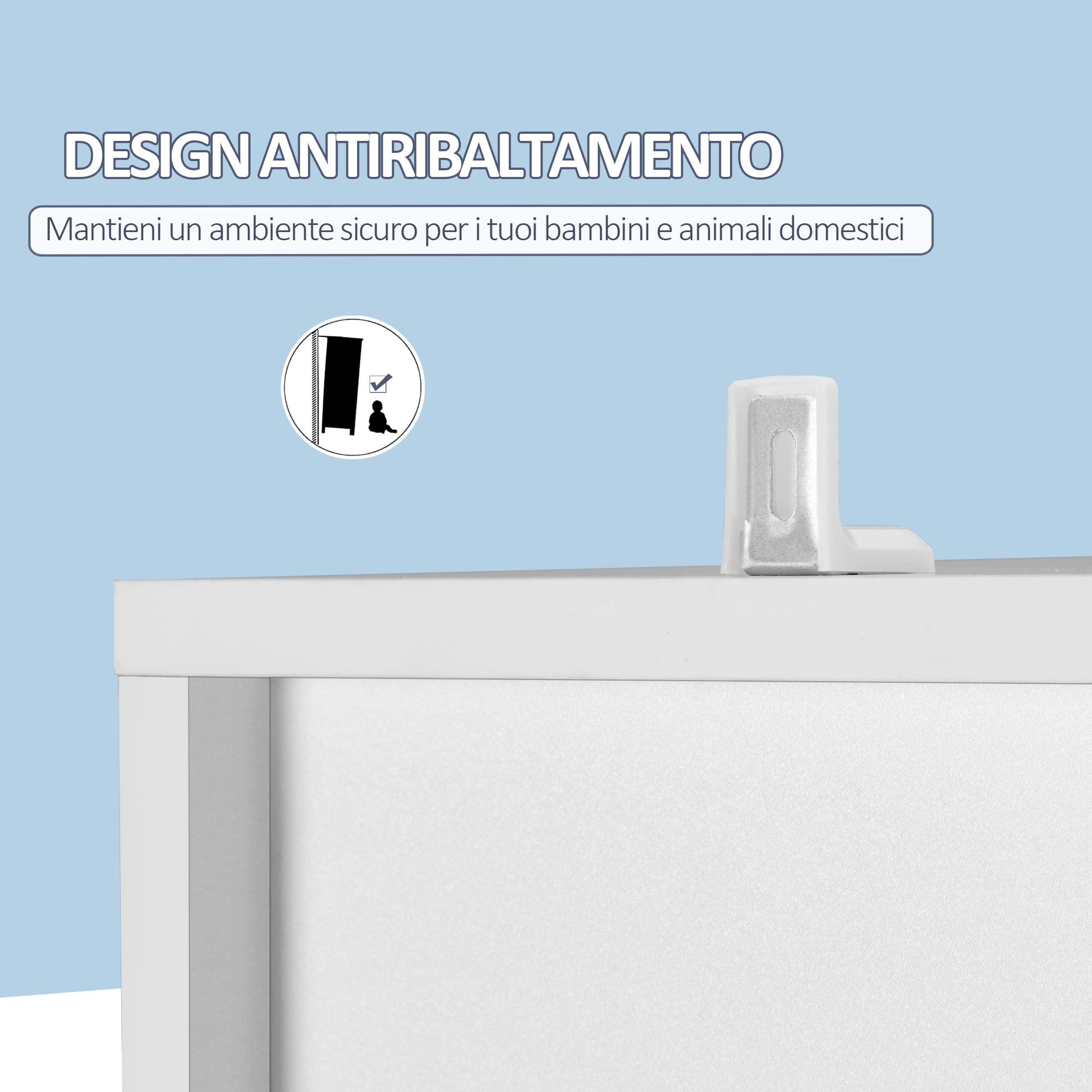 kleankin Colonna Bagno Salvaspazio con Specchio e Apertura a Pressione, Mobile da Bagno Multiuso in Legno, 30x28x170cm, Bianco