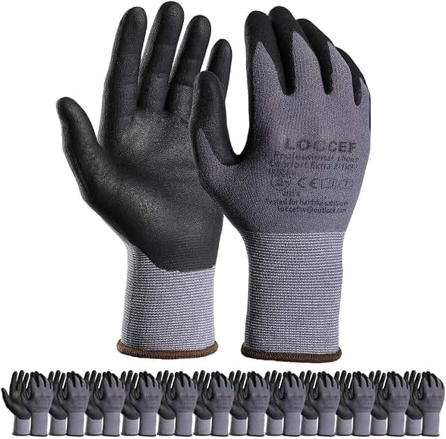 LOCCEF MicroFoam Nitrile Coated Gloves