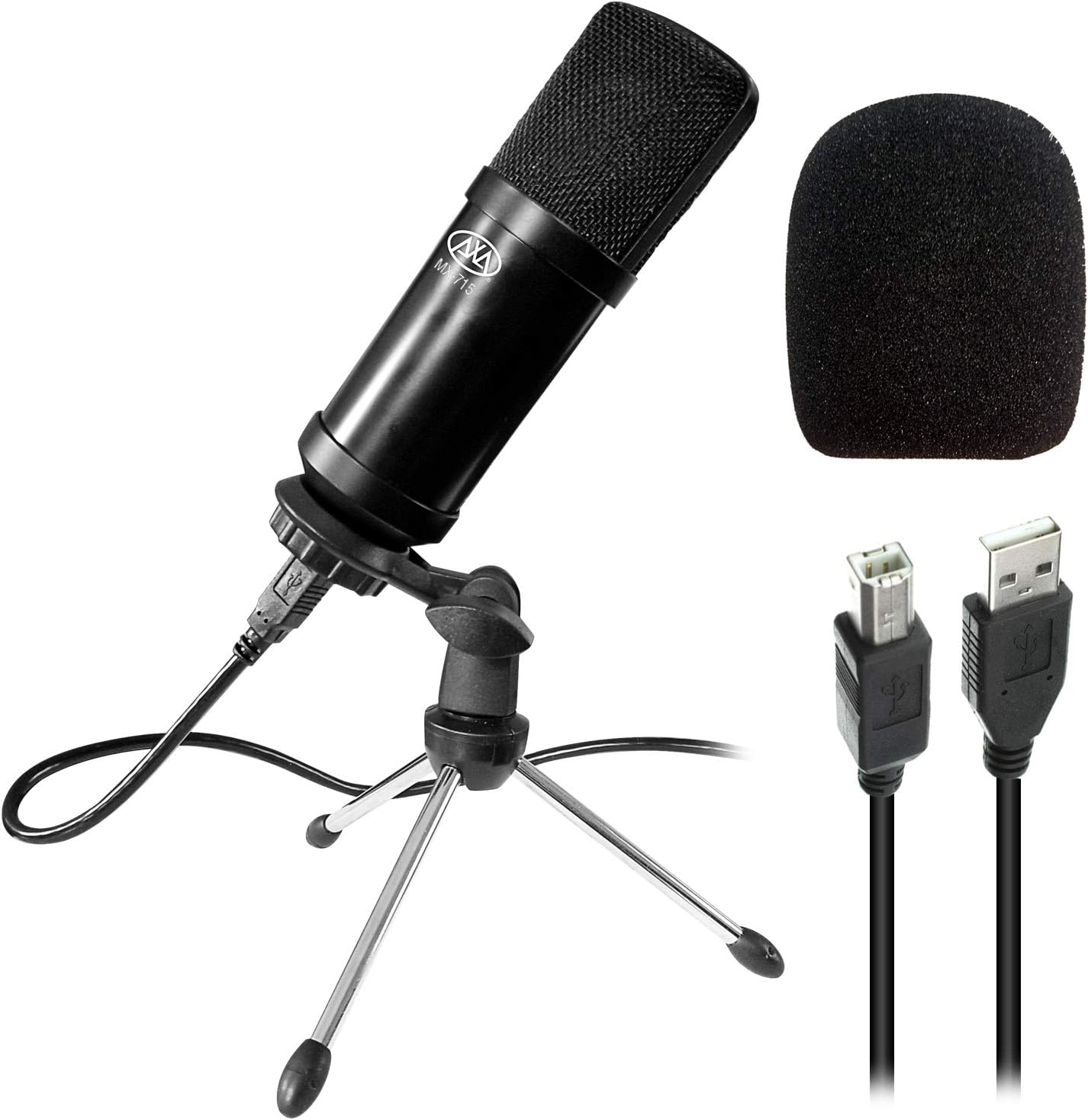 Exclusive Discount 50% Price AxcessAbles MX-715 USB Condenser Microphone with SF-101 Half Dome 32.5Wx13H (422sq inch) Isolation Shield for Podcast, Zoom Calls, Studio Recording, Voiceover and Gaming