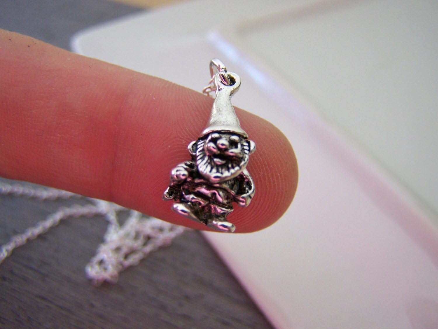 Gnome Charm Necklace - Personalized Sterling Silver Jewelry
