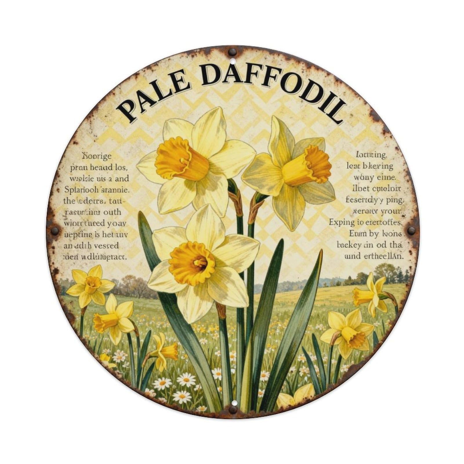 PALE DAFFODIL Metal Tin Sign Plaque