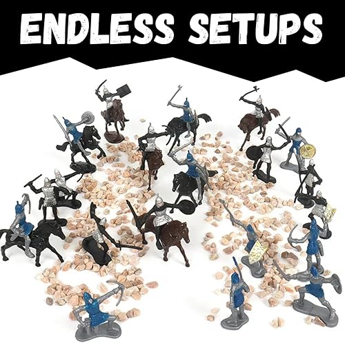 Miniatura 4 de Liberty Imports Juego de figuras medievales de caballeros y dragones  42 figuras de soldado de fantasía de plástico y accesorios juguetes para niños