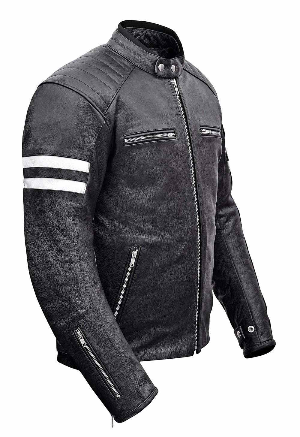 WICKED STOCK Men Leather Motorcycle Jacket MBJ032 — view 2