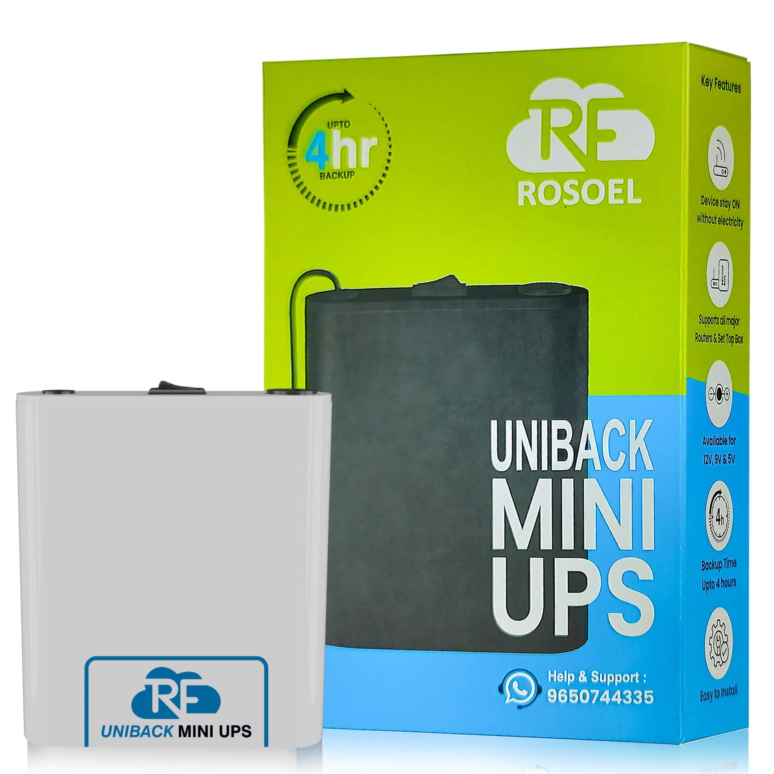 Rosoel UNIBACK Mini UPS for WiFi Router – 12V DC Power Backup, Modem & NAS Storage, Up to 8 Hours Backup During Power Cuts, Universal 12V Compatibility (White)-image-10