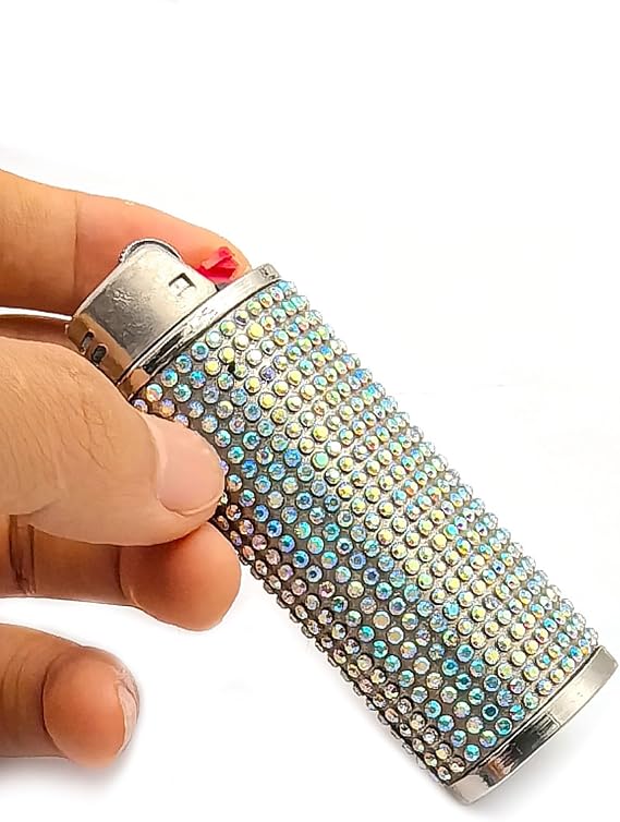 Shiny Handmade Rhinestone Lighter Case Cover Holder Sleeve Pouches for BIC Full Size Classic Lighter J6