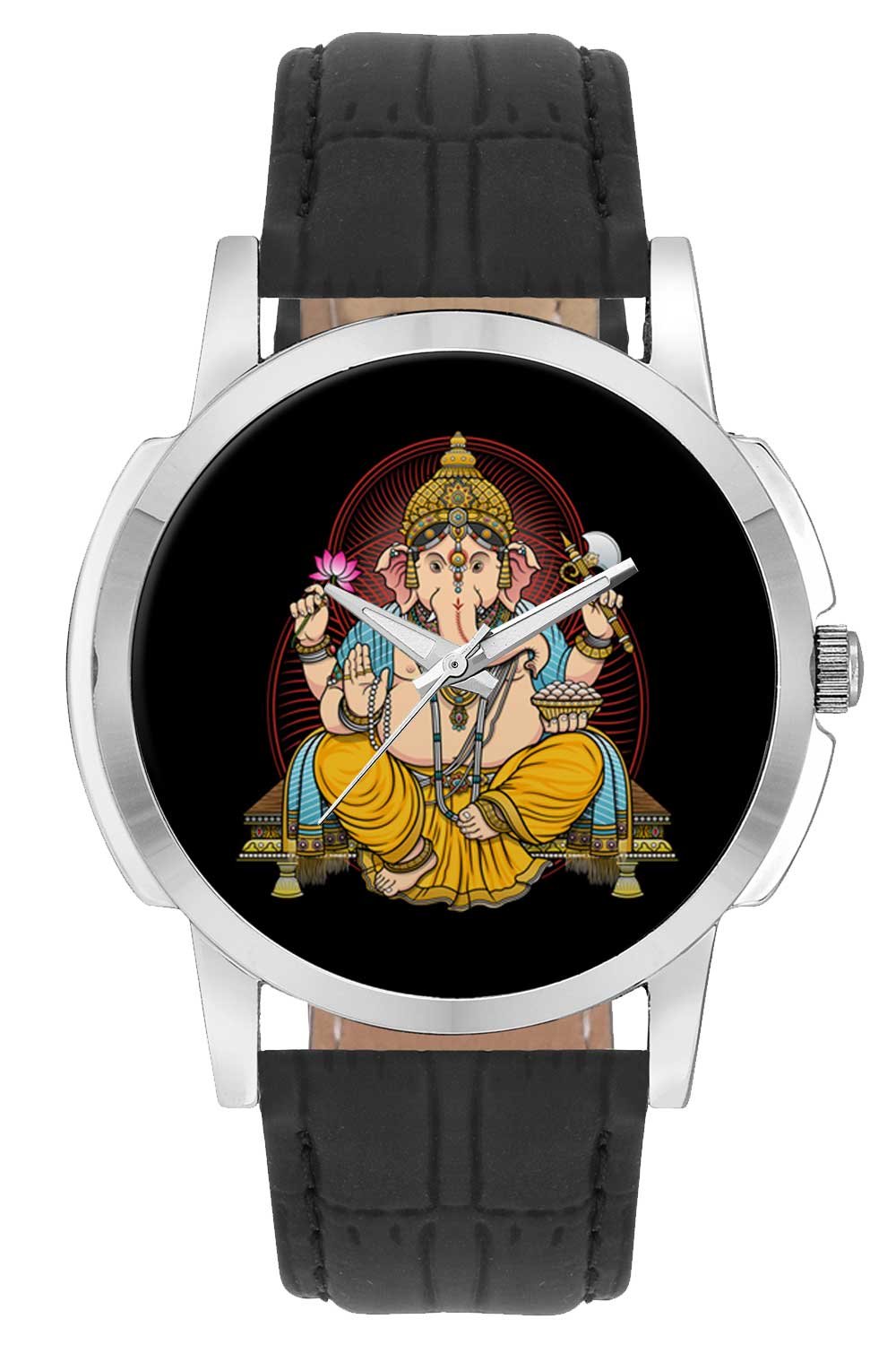 BIGOWL Wrist Watch - Ganesha Illustration Analog Mens and Boys Wrist Watch - Unique Analog Quartz Leather Band Wrist Watch (B01MF5VC8J) Amazon Price History, Amazon Price Tracker