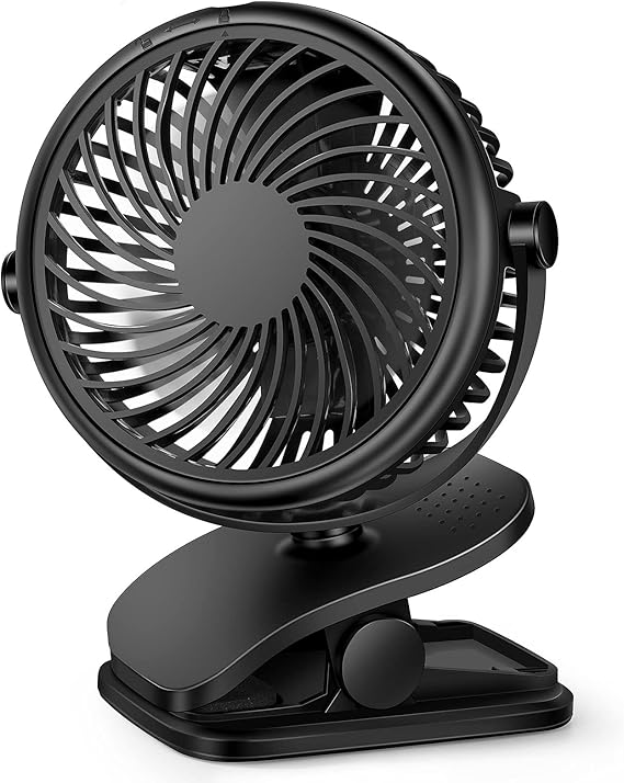 RJVW Stroller Clip On Fan, 3 Speed Rechargeable Battery