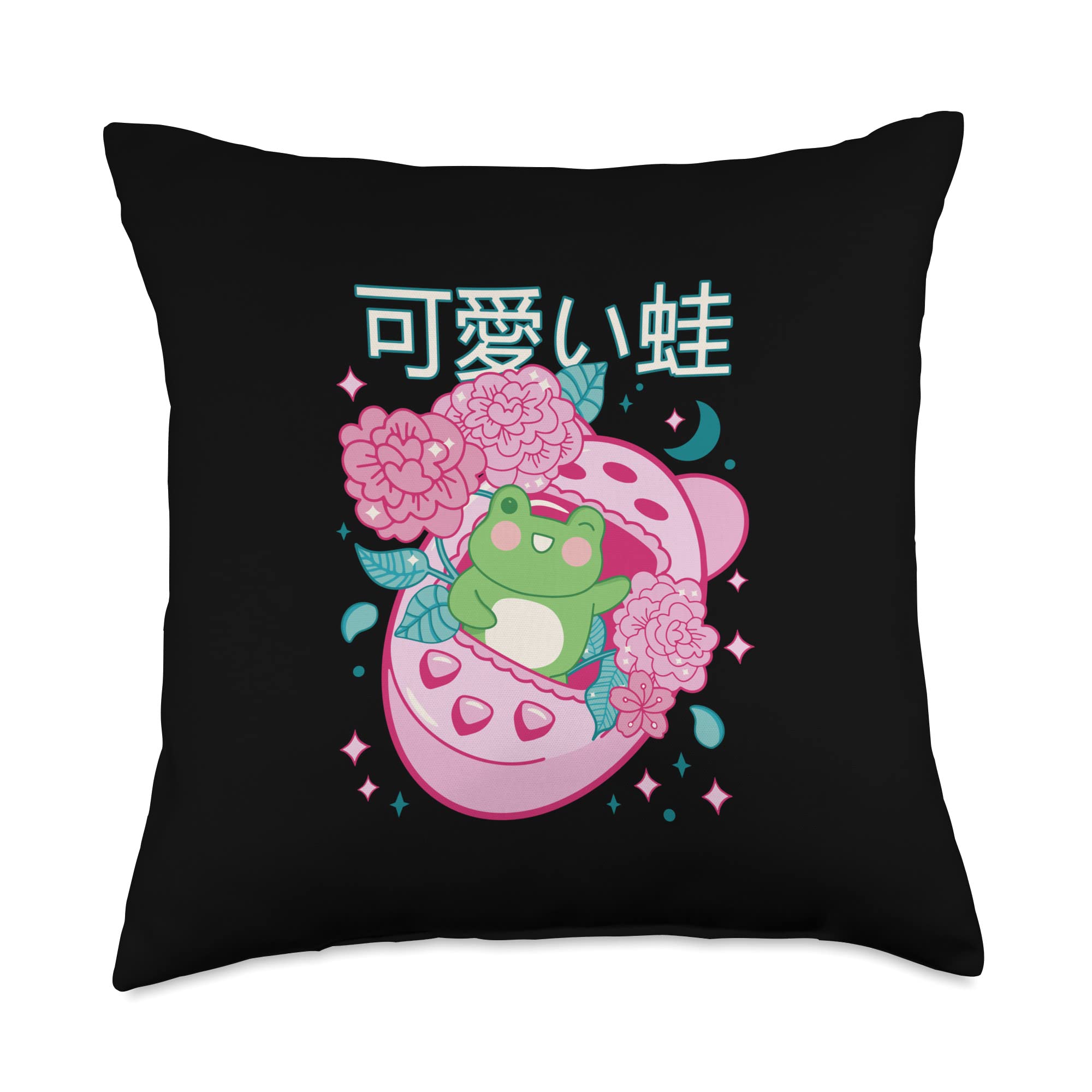 Frog Electronic Technology Tech Mobile PhoneElectronic Frog Pet Technology Tech Mobile Phone Flowers Throw Pillow, 18x18, Multicolor