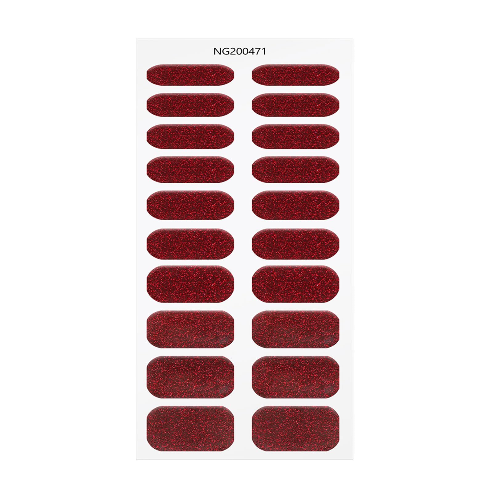 JMEOWIO Gel Nail Stickers Dark Red Glitter Christmas Semi Cured Gel Nail Strips Wraps UV/LED Nails Art Design Decoration Accessories - Image 3
