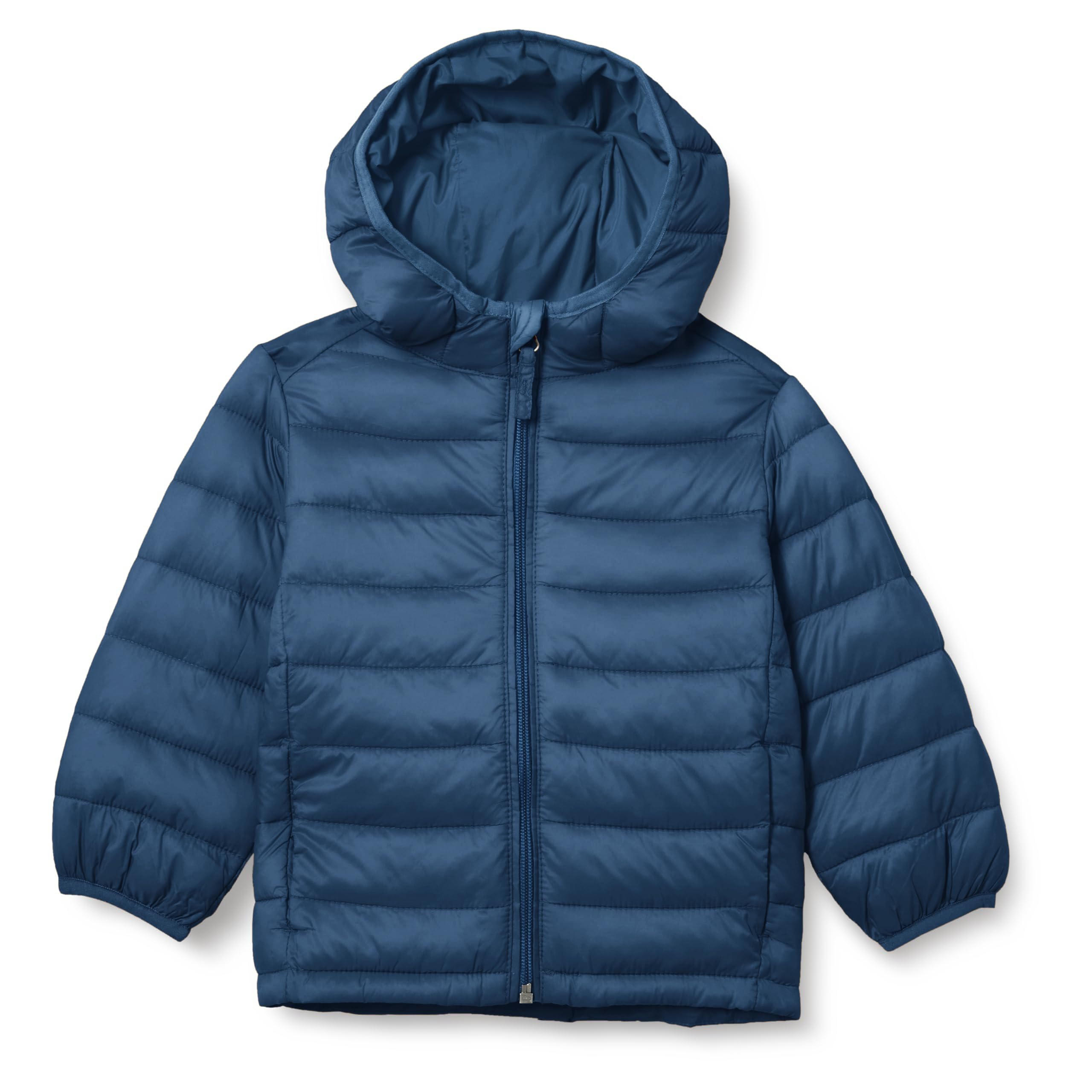 Boys and Toddlers' Lightweight Water-Resistant Packable Hooded Puffer Jacket, Insulated