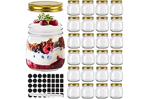 STARSIDE Glass Mason Jars with Regular Mouth Lids (10oz, 24 Pack) -...