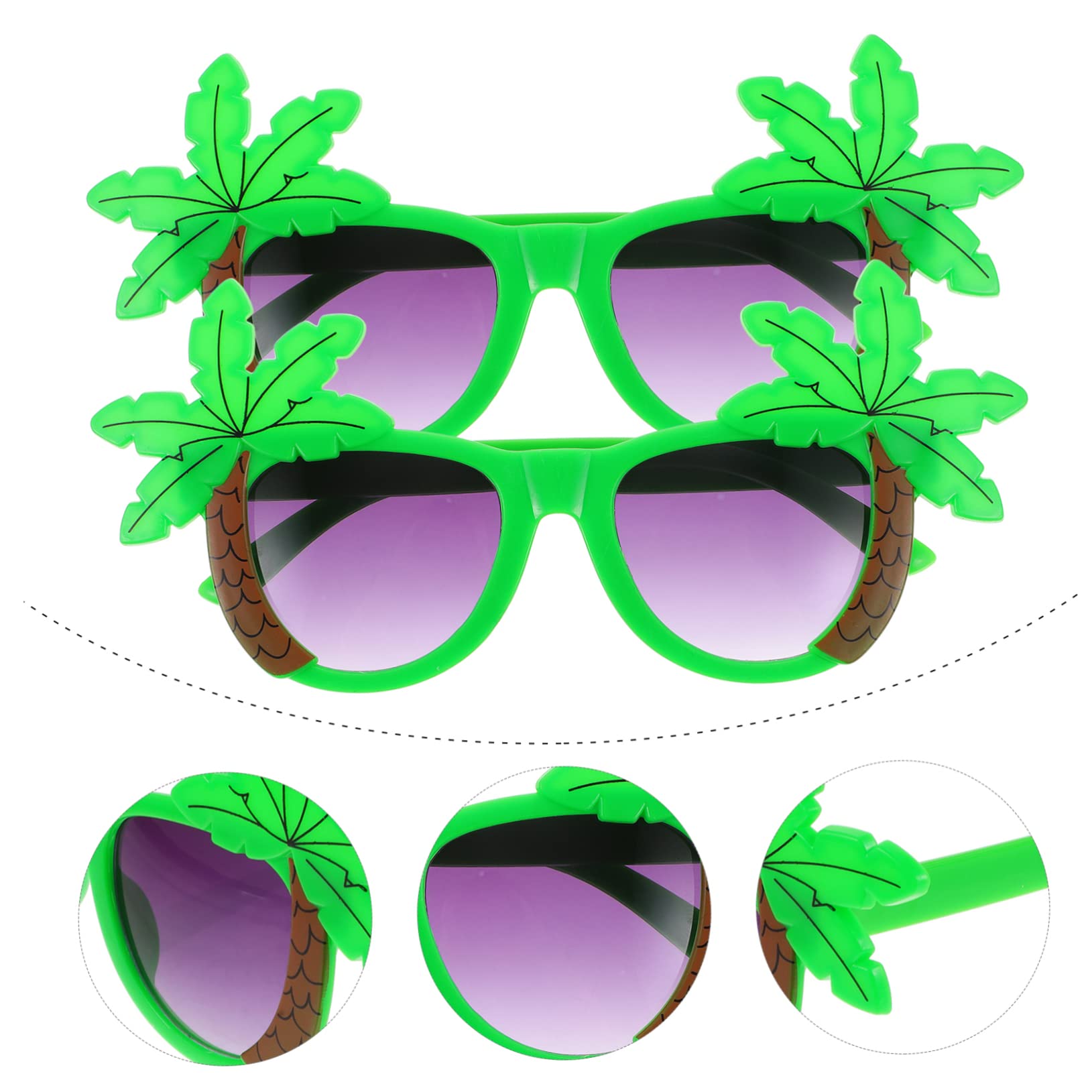 4 Set Occhiali Divertenti Hawaiani Per Feste Luau Accessori Festivi Con Design Palma E Cocco Per Estivi E Foto Divertenti 2 Pezzi * 4
