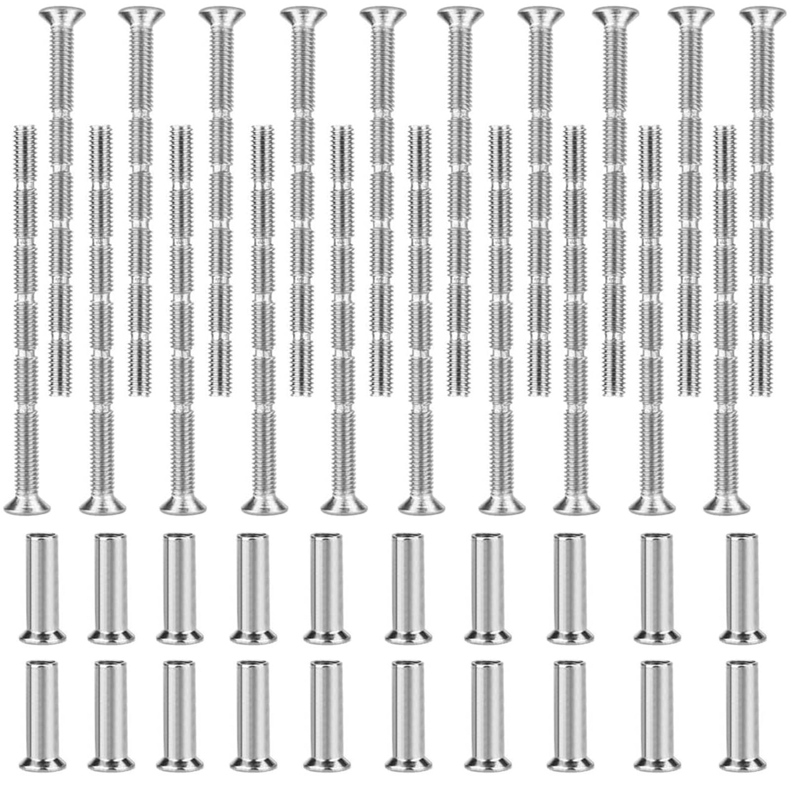 Manguitos para Tornillos de Conexión,Casquillos para Tornillos de Conexión, 20 Unidades, Tornillos para Casquillos de Conexión, Tornillos para Tiradores de Puertas M4, Conectores