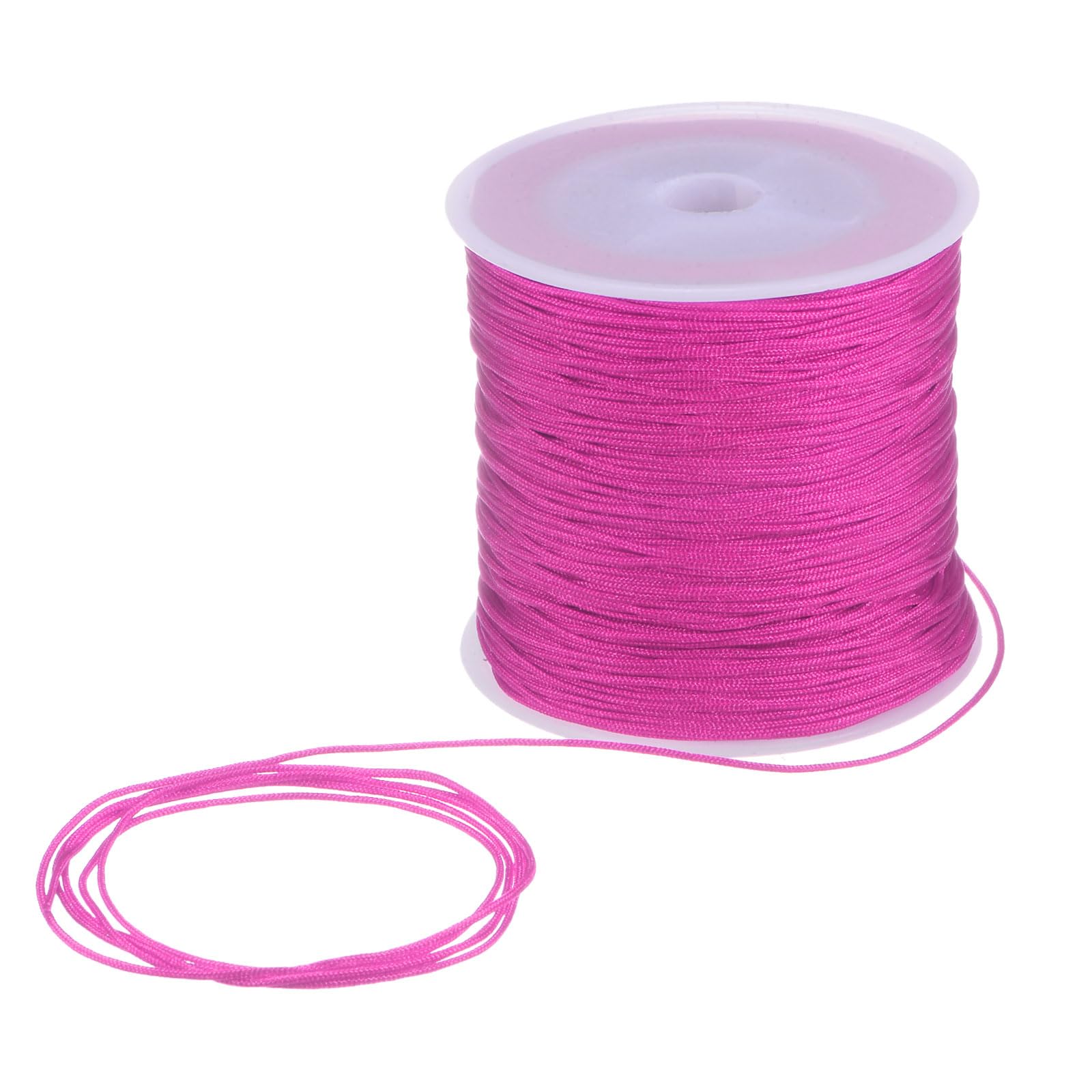 sourcing map 1mm Nylon String Cord 109 Yards Nylon Satin String Bracelet String Chinese Knotting Cord Beading Thread for Jewelry Making Braided Necklaces Macrame Trim Craft Purple Red
