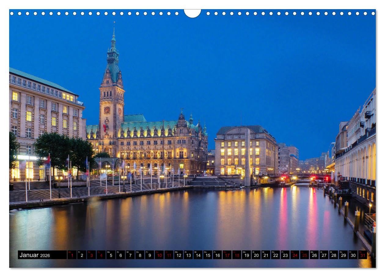 Hamburger Highlights (Wandkalender 2026 DIN A3 quer), CALVENDO Monatskalender: Hamburgs schönste Sehenswürdigkeiten