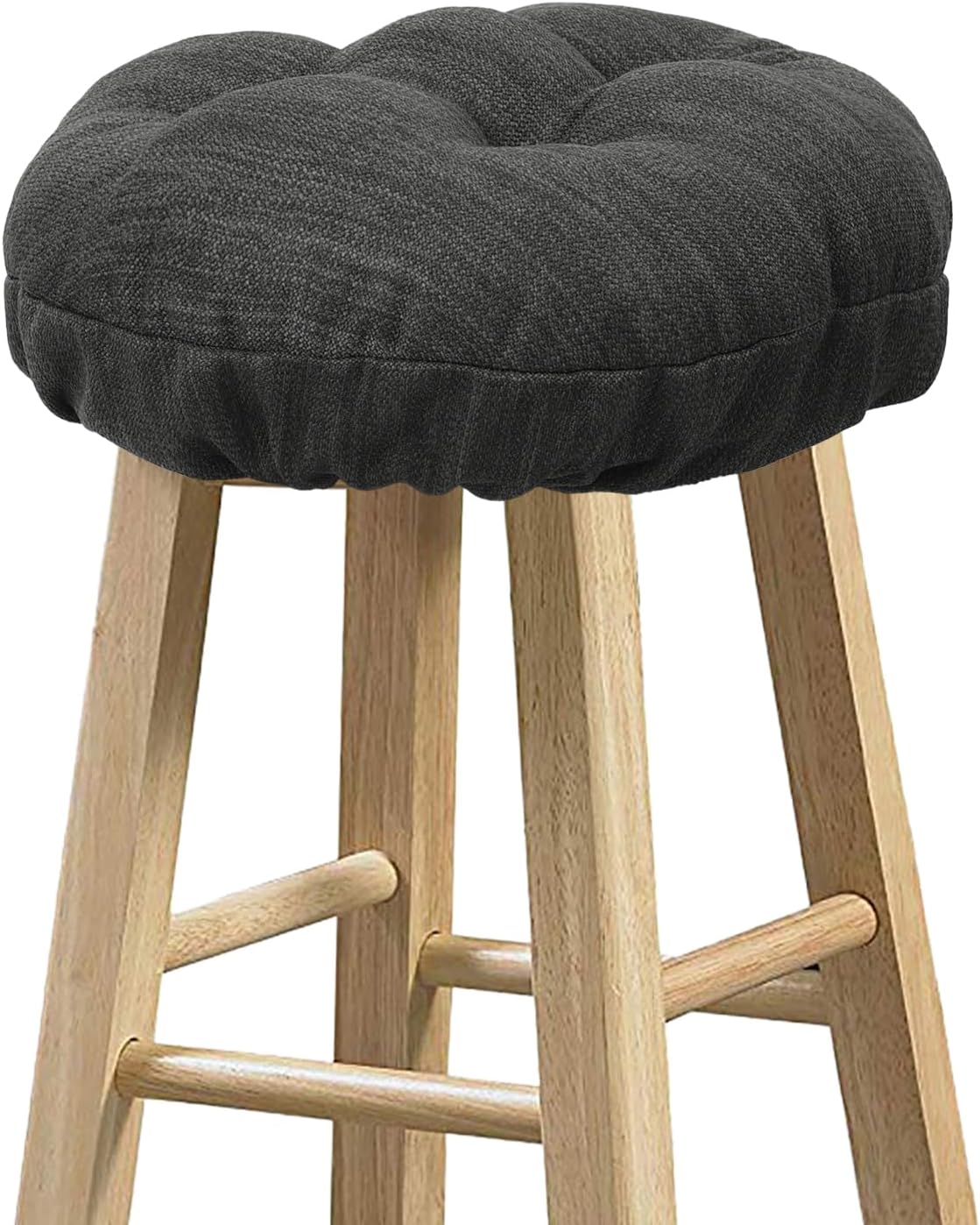 baibu Stool Covers Round, Super Soft Round Bar Stool Cushion Covers Seat Cushion - One Cushion Only（Gray-Black,14" (35 cm)