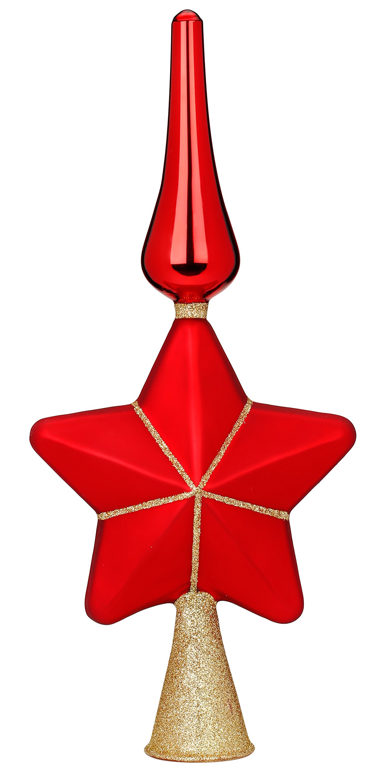 Árbol de cristal de 29 cm con estrella de purpurina y refinados motivos navideños
